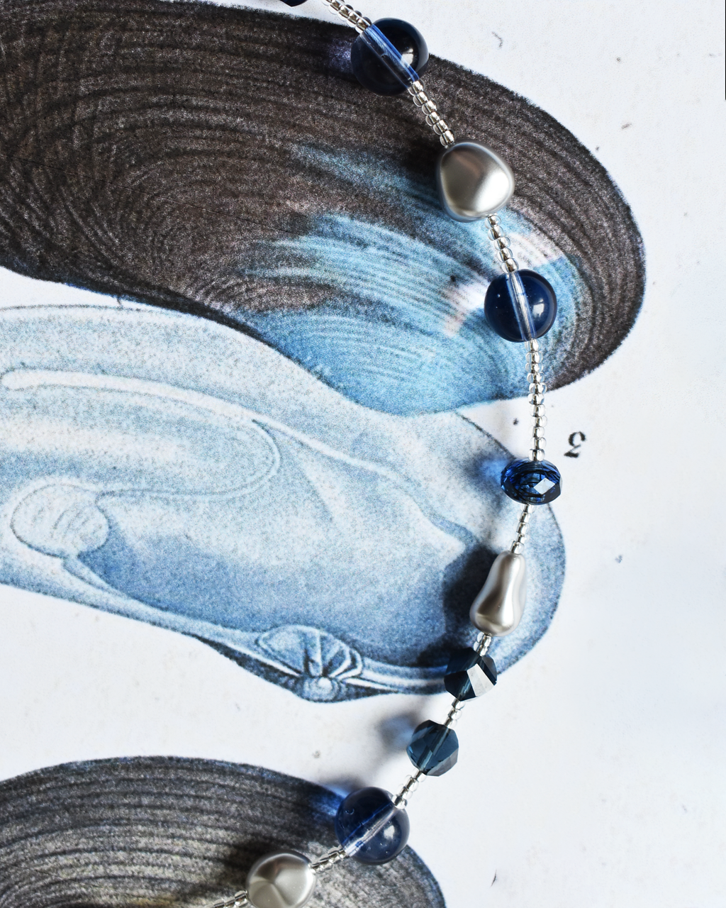 Silver & Midnight Blue Crystal Bead Necklace