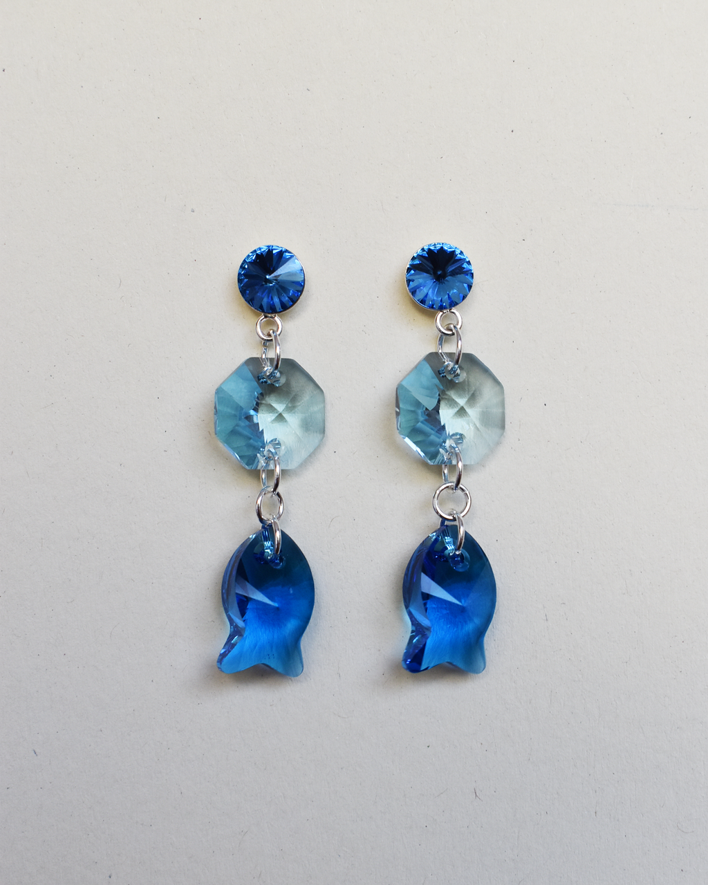 'Of the Sea' Crystal Fish Stud Earrings