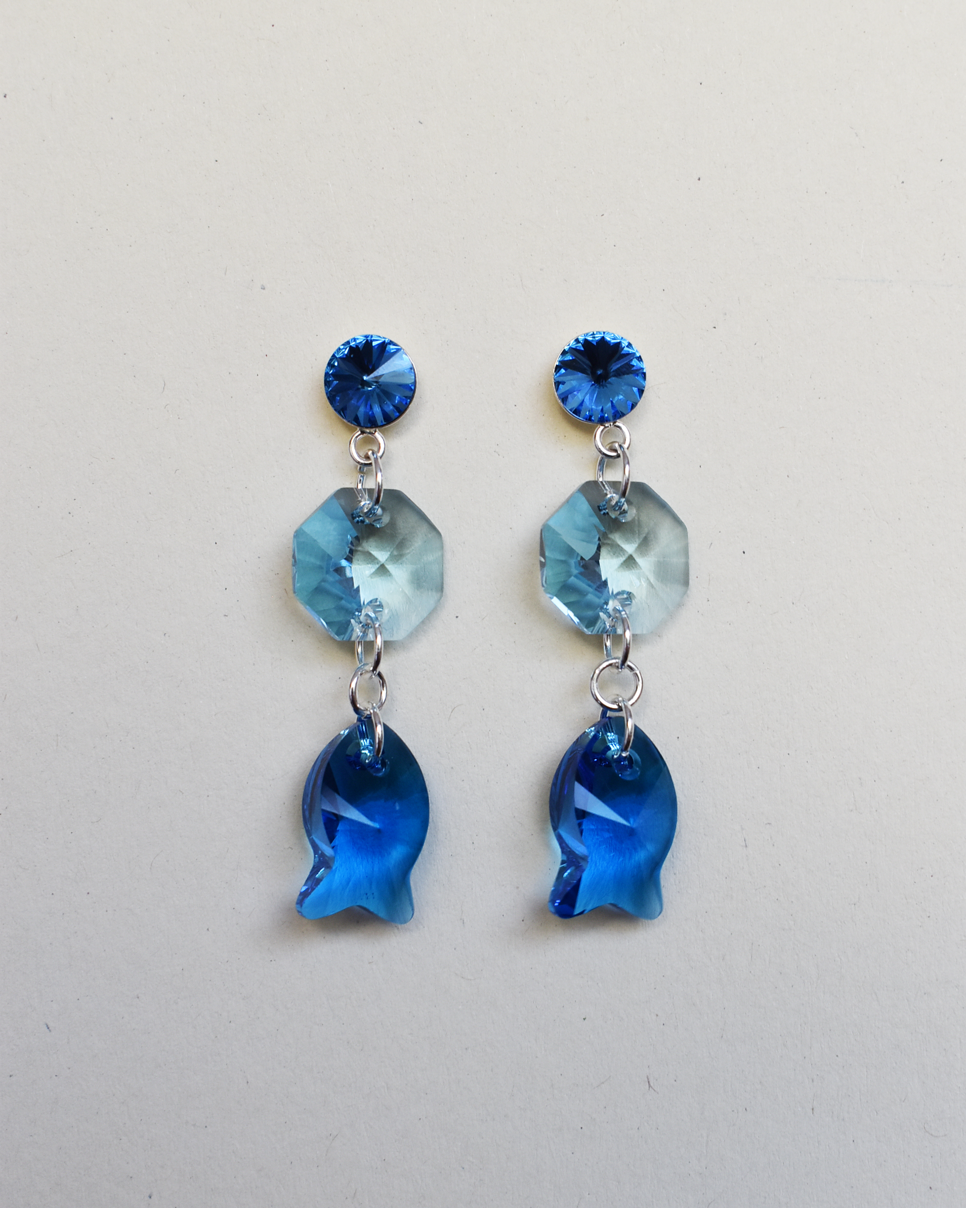 'Of the Sea' Crystal Fish Stud Earrings