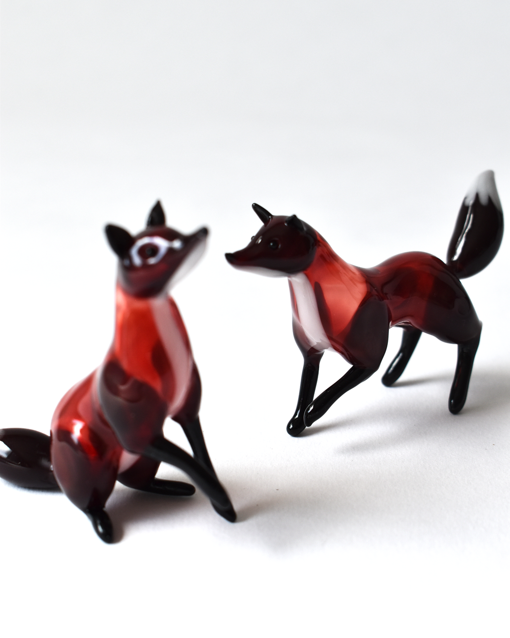 'Inquisitive Little Fox' Glass Sculpture