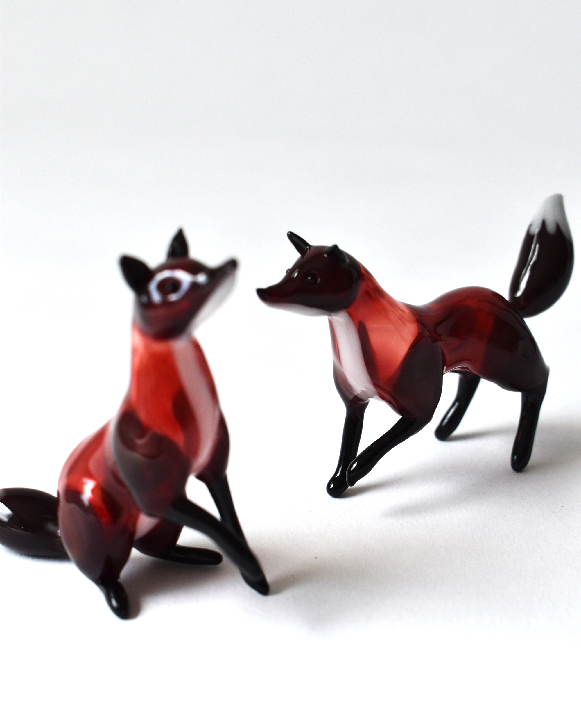 'Inquisitive Little Fox' Glass Sculpture