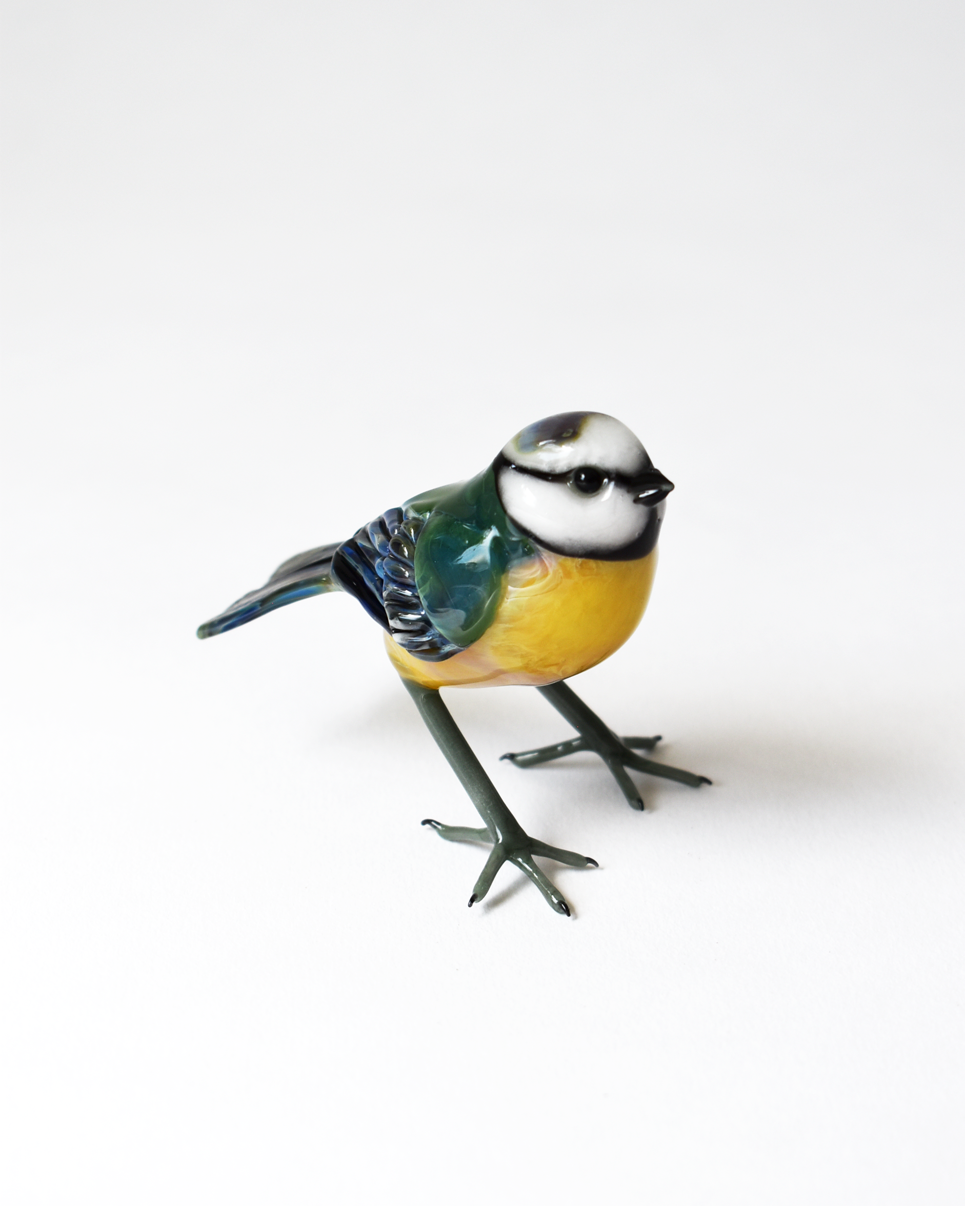 'Little Garden Blue Tit' Glass Sculpture
