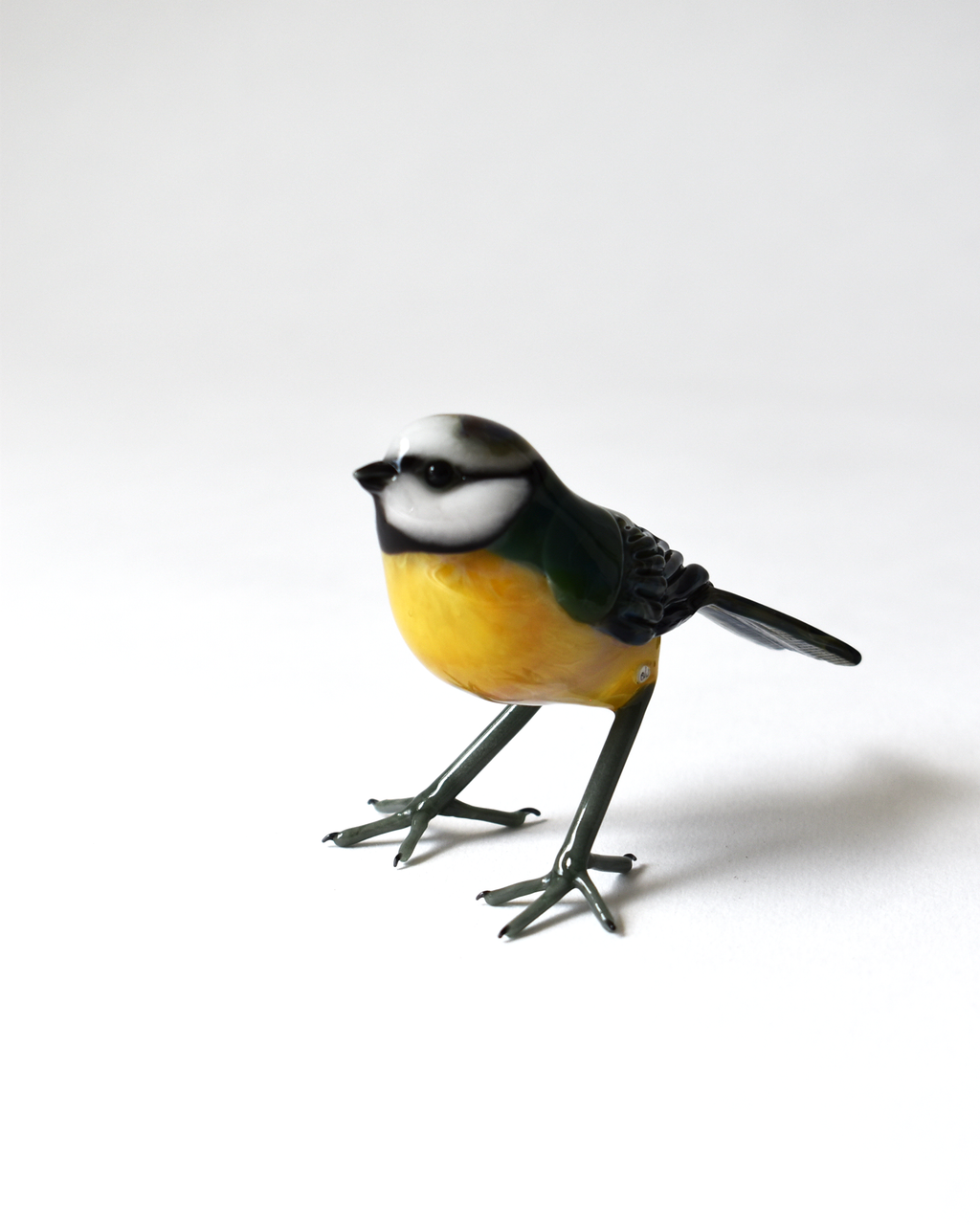 'Little Garden Blue Tit' Glass Sculpture