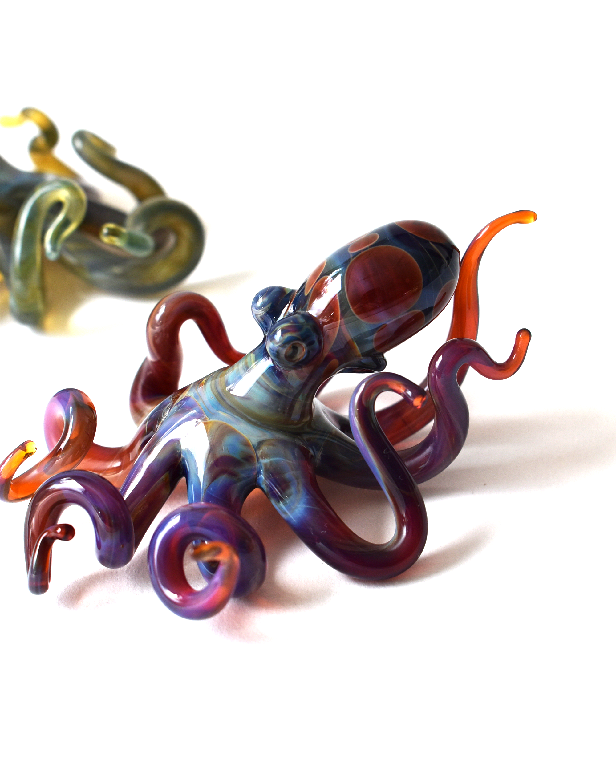 'Curious Little Pink Octopus' Glass Sculpture