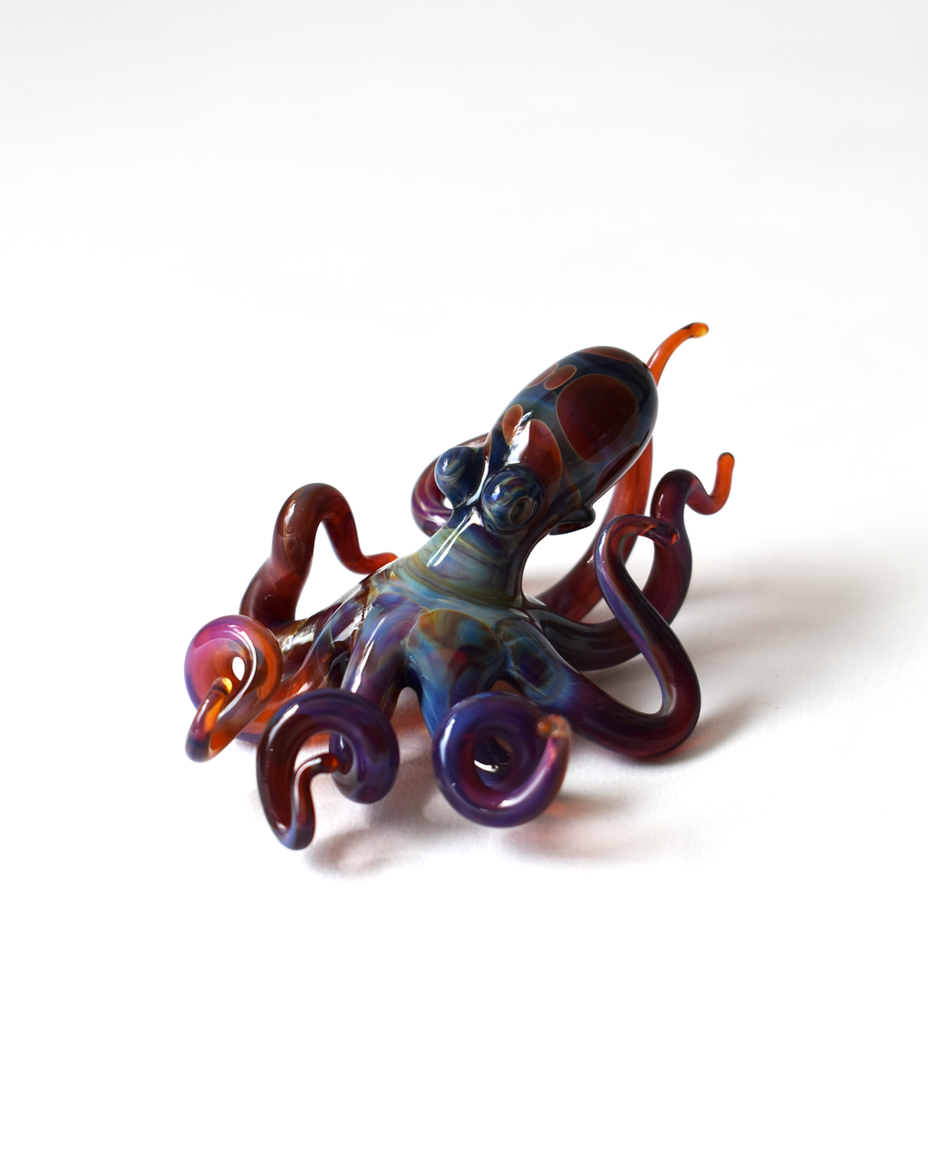 'Curious Little Pink Octopus' Glass Sculpture