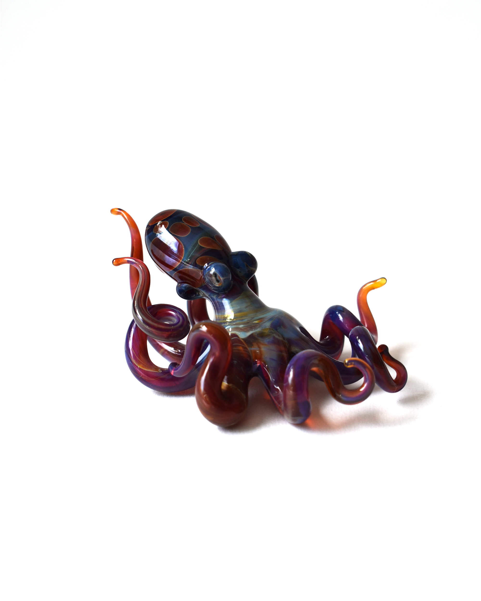 'Curious Little Pink Octopus' Glass Sculpture