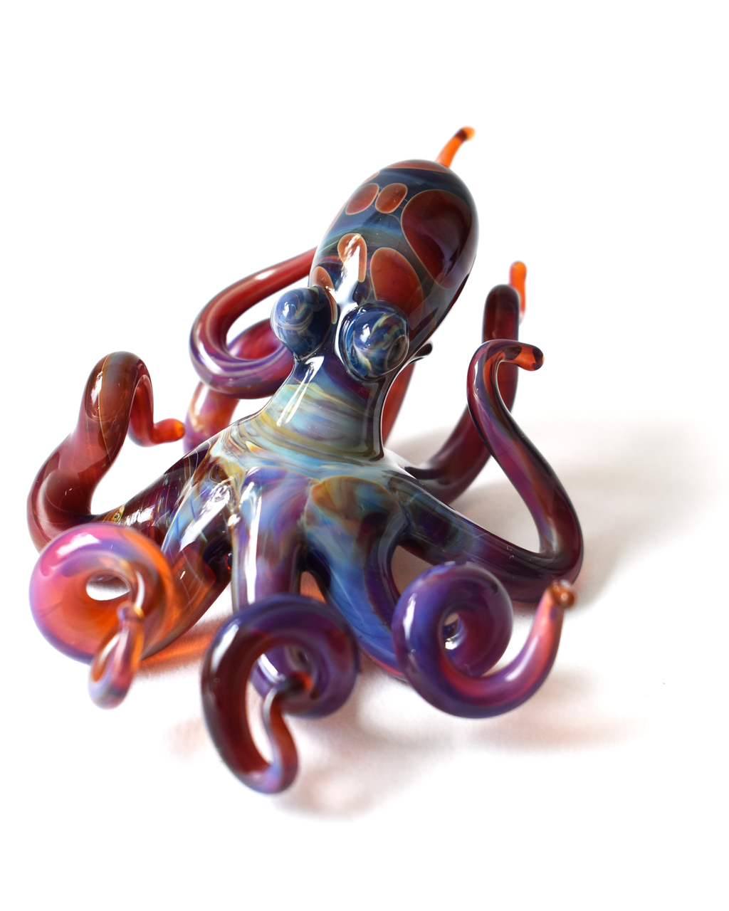 'Curious Little Pink Octopus' Glass Sculpture