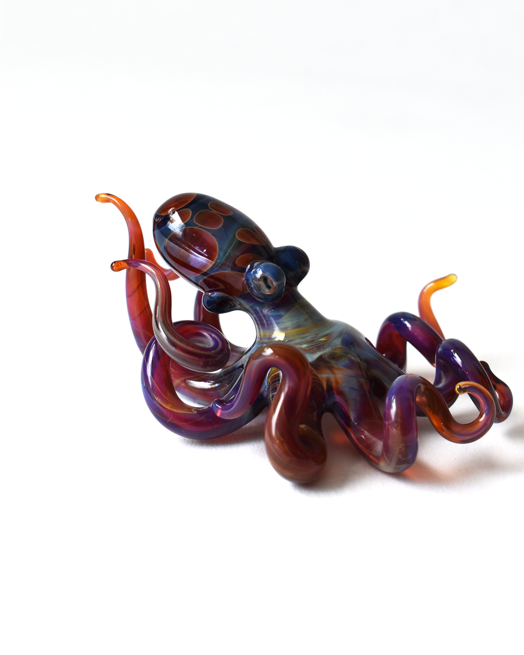 'Curious Little Pink Octopus' Glass Sculpture