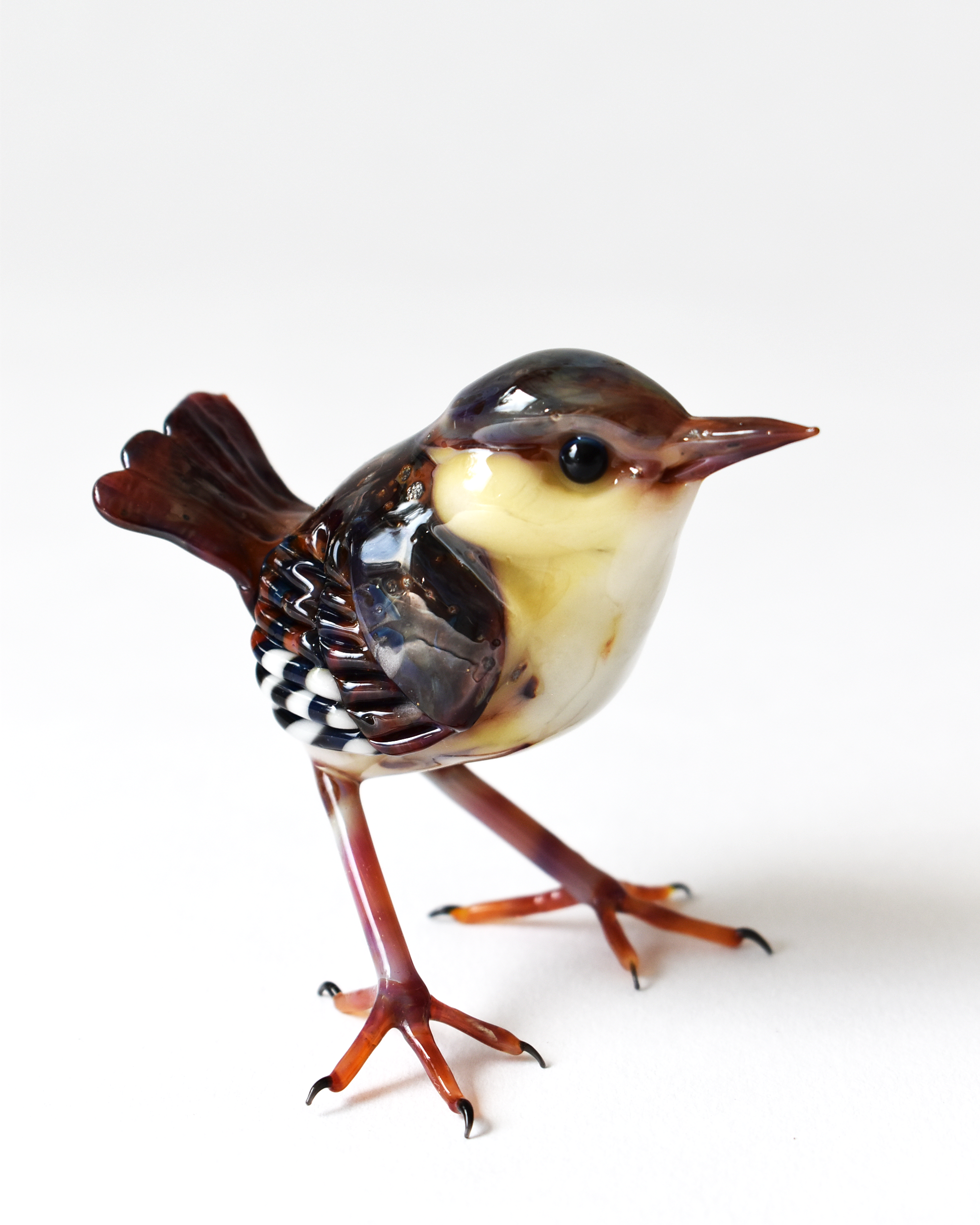'Sweet Little Jenny Wren' Glass Sculpture