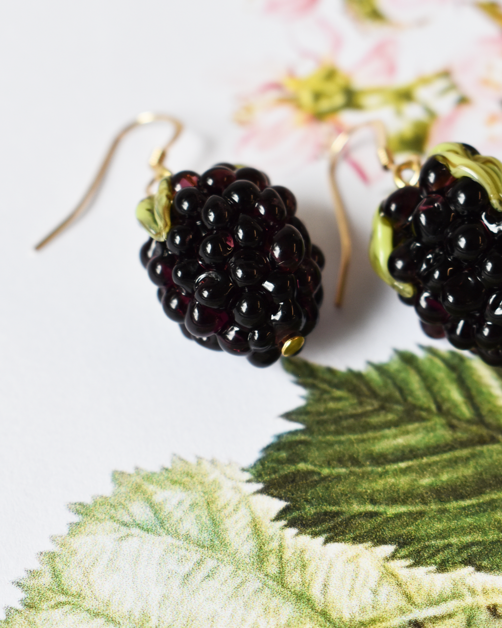 'Wild Blackberries' Elegant Drop Earrings