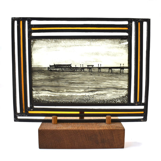 "Deal Pier" Stained Glass Panel