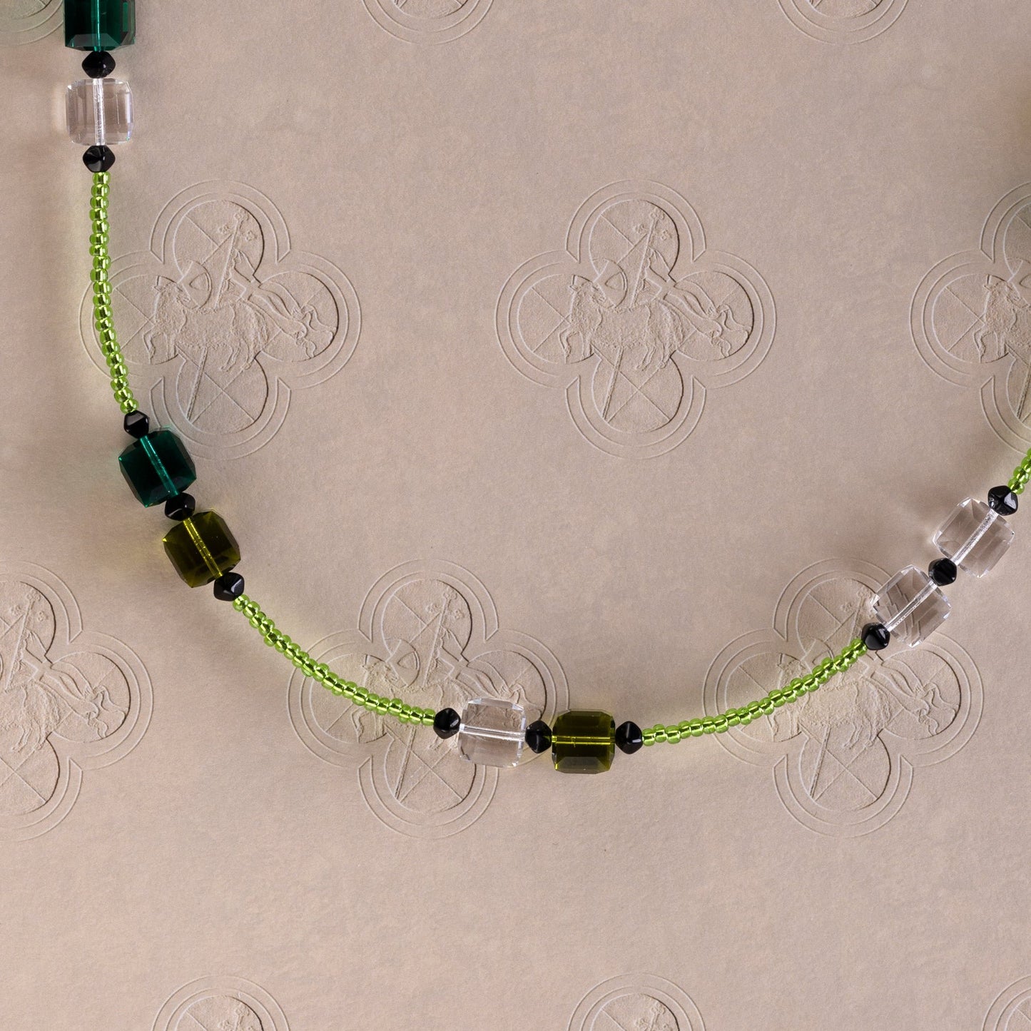 Vibrant Green Crystal Cube Necklace