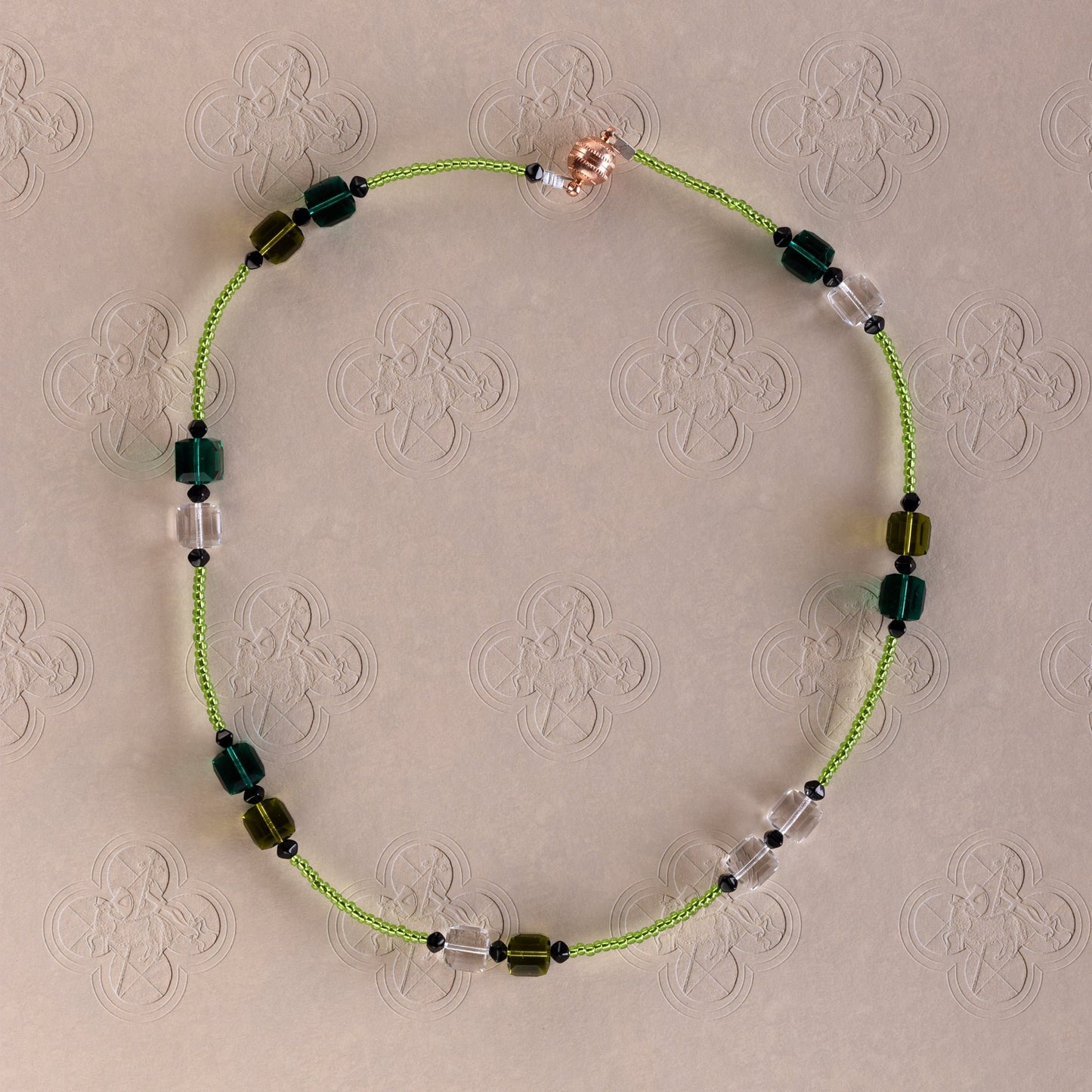 Vibrant Green Crystal Cube Necklace