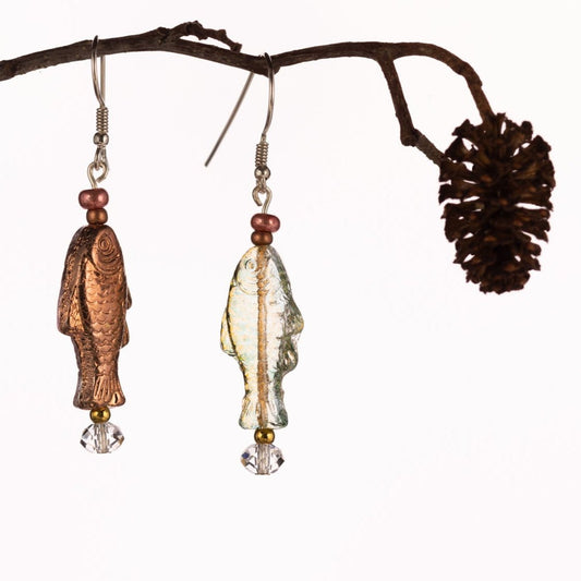 Two Fishes Drop Hook Earrings