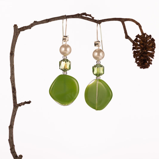 Glowing Green Drop Earrings