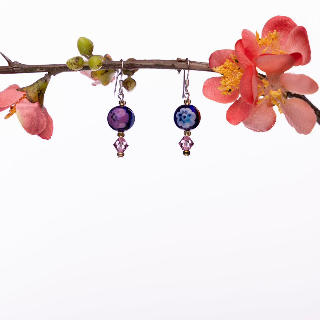 Floral Globe Drop Earrings