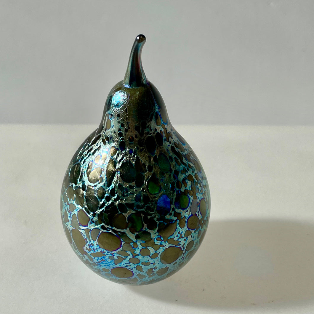 Mulberry Blue  Large Glass Pear