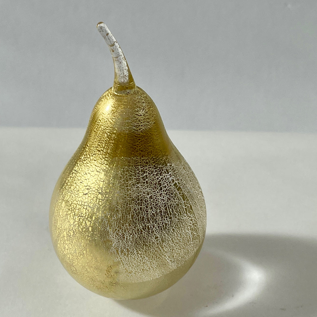 Large Golden Glass Pear