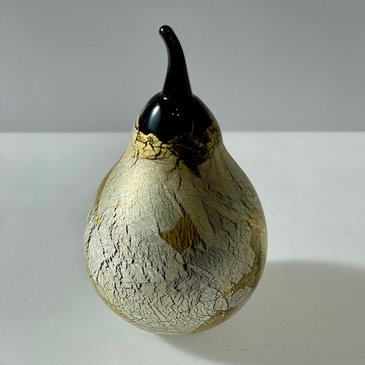 Black Gold Leaf Glass Pear - Corley Studio Shop