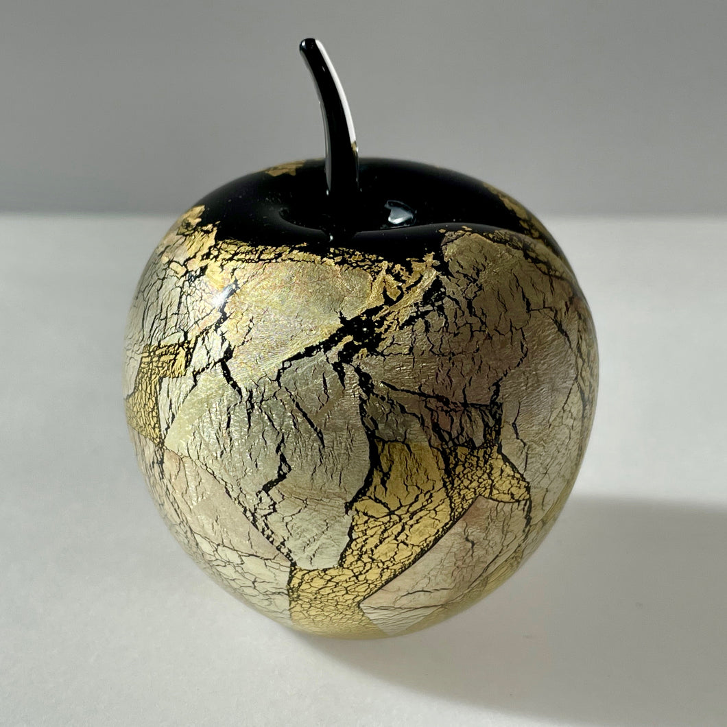 Black Gold Leaf Glass Apple
