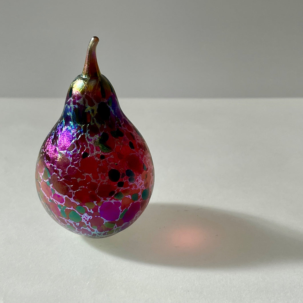 Cranberry Pink Large Glass Pear