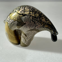 Load image into Gallery viewer, Black with Gold &amp; Silver Leaf Glass Polar Bear

