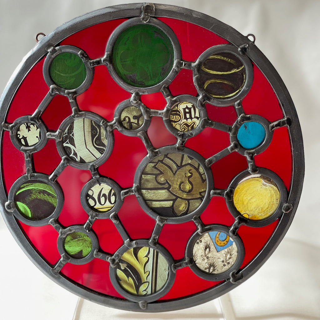Ruby Fragment - Stained Glass Roundel - Corley Studio Shop