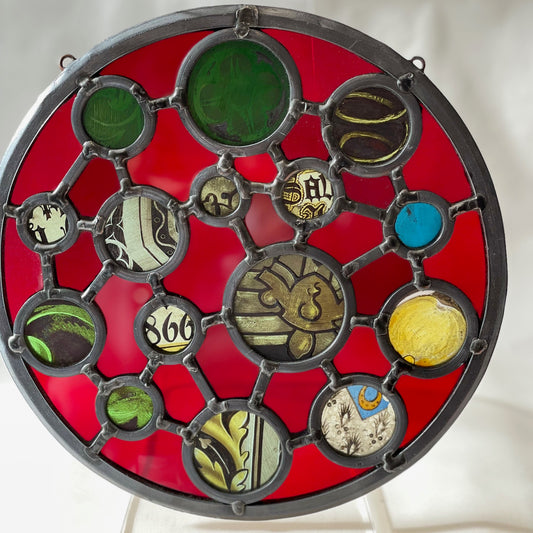 Ruby Fragment - Stained Glass Roundel - Corley Studio Shop