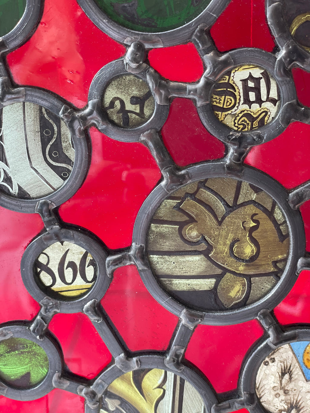 Ruby Fragment - Stained Glass Roundel - Corley Studio Shop