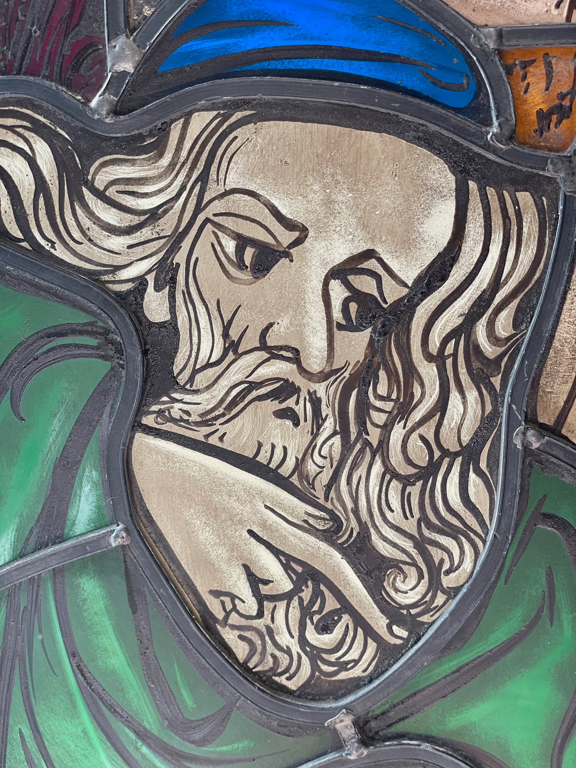 'Man-of-Learning' - Stained Glass Panel - Corley Studio Shop