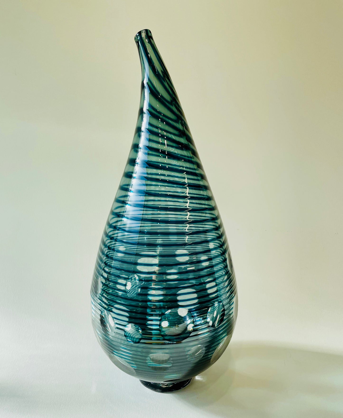 Brilliant Cut Teal Voyage Vase - Corley Studio Shop