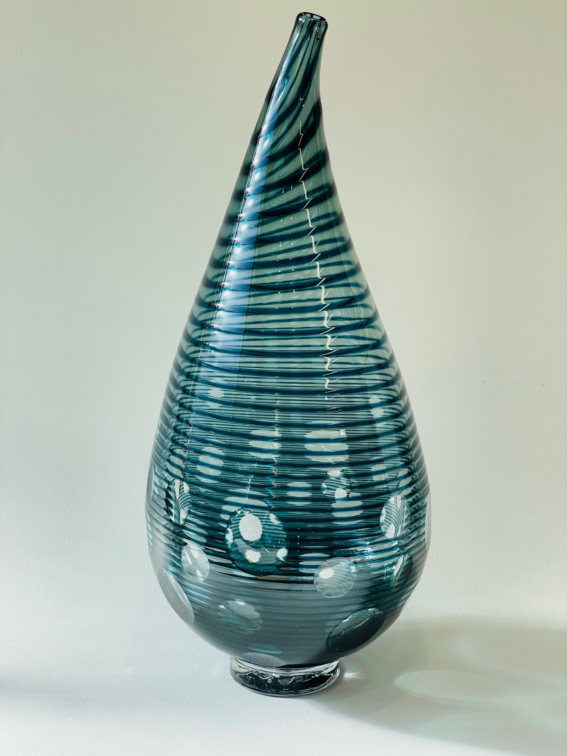 Brilliant Cut Teal Voyage Vase - Corley Studio Shop