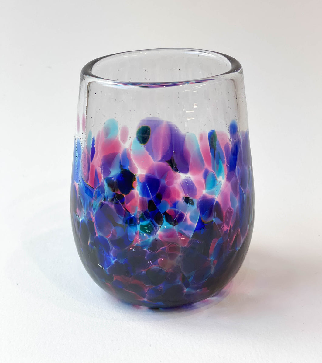 Blue and Cranberry Spotty Tumbler