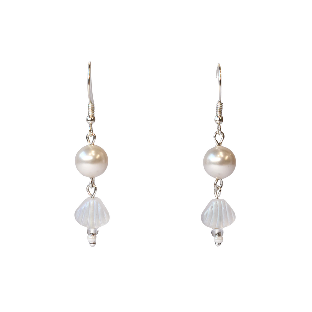 Pearls & Shells Drop Hook Earrings