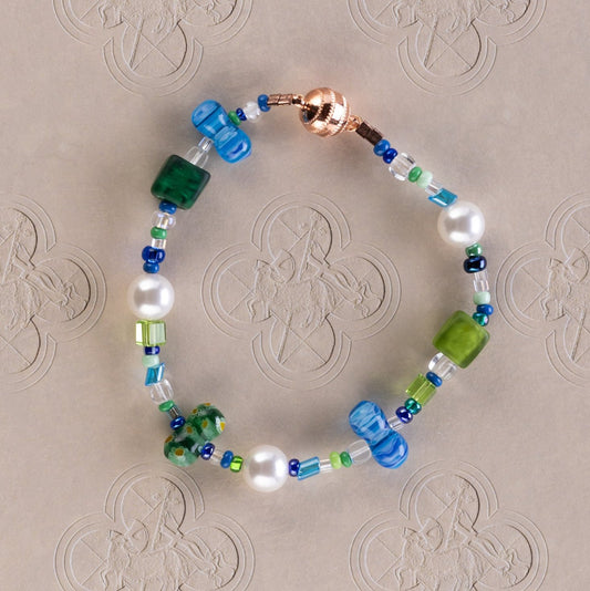 Millefiori Pearl Bracelet