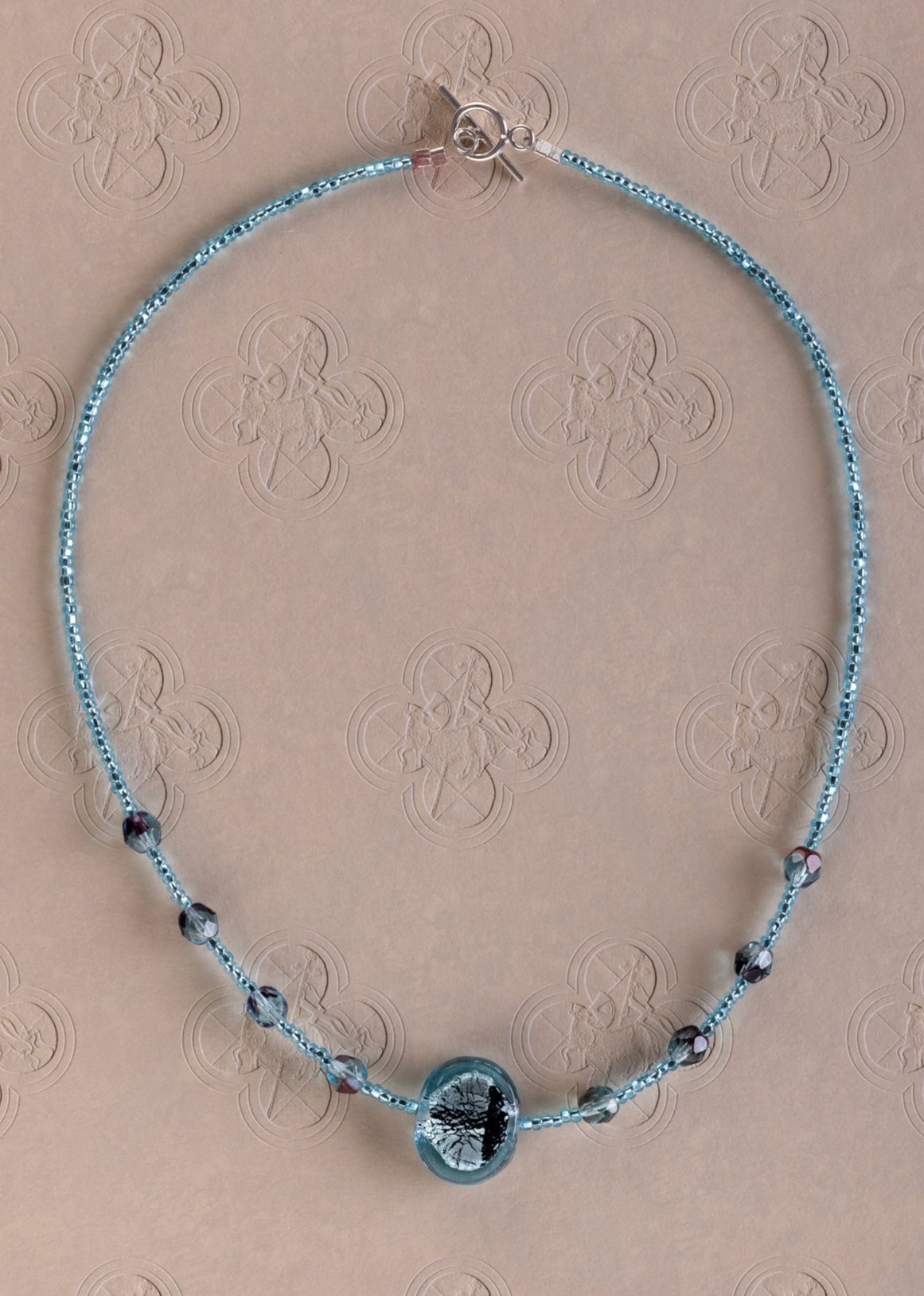 Delicate Blue & Silver Statement Bead Necklace