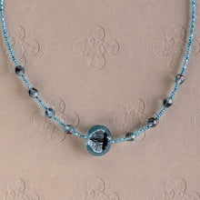 Load image into Gallery viewer, Delicate Blue &amp; Silver Statement Bead Necklace
