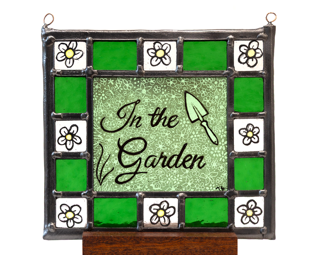 'In the Garden' - Stained Glass Hanging Panel