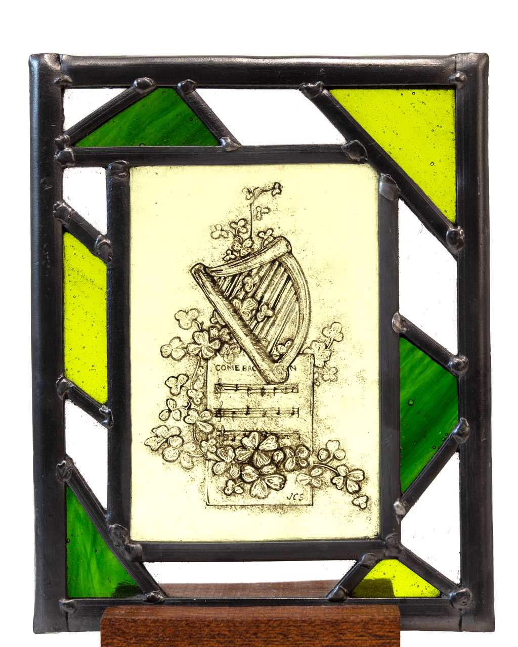 'Celtic Harp' - Stained Glass Panel