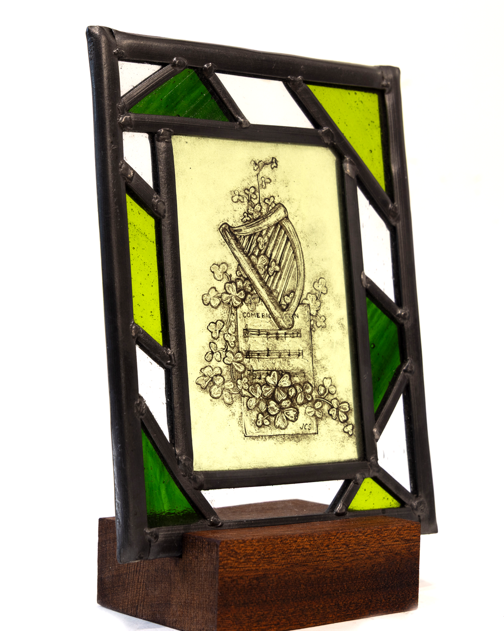 'Celtic Harp' - Stained Glass Panel