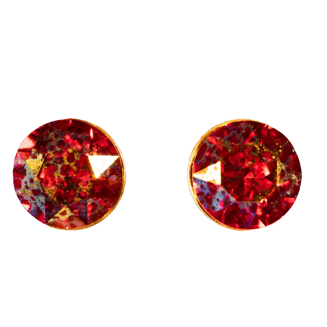 Ruby Shimmer Stud Earrings