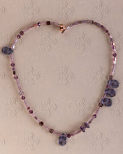 Load image into Gallery viewer, Mauve Pressed Glass Bead Necklace
