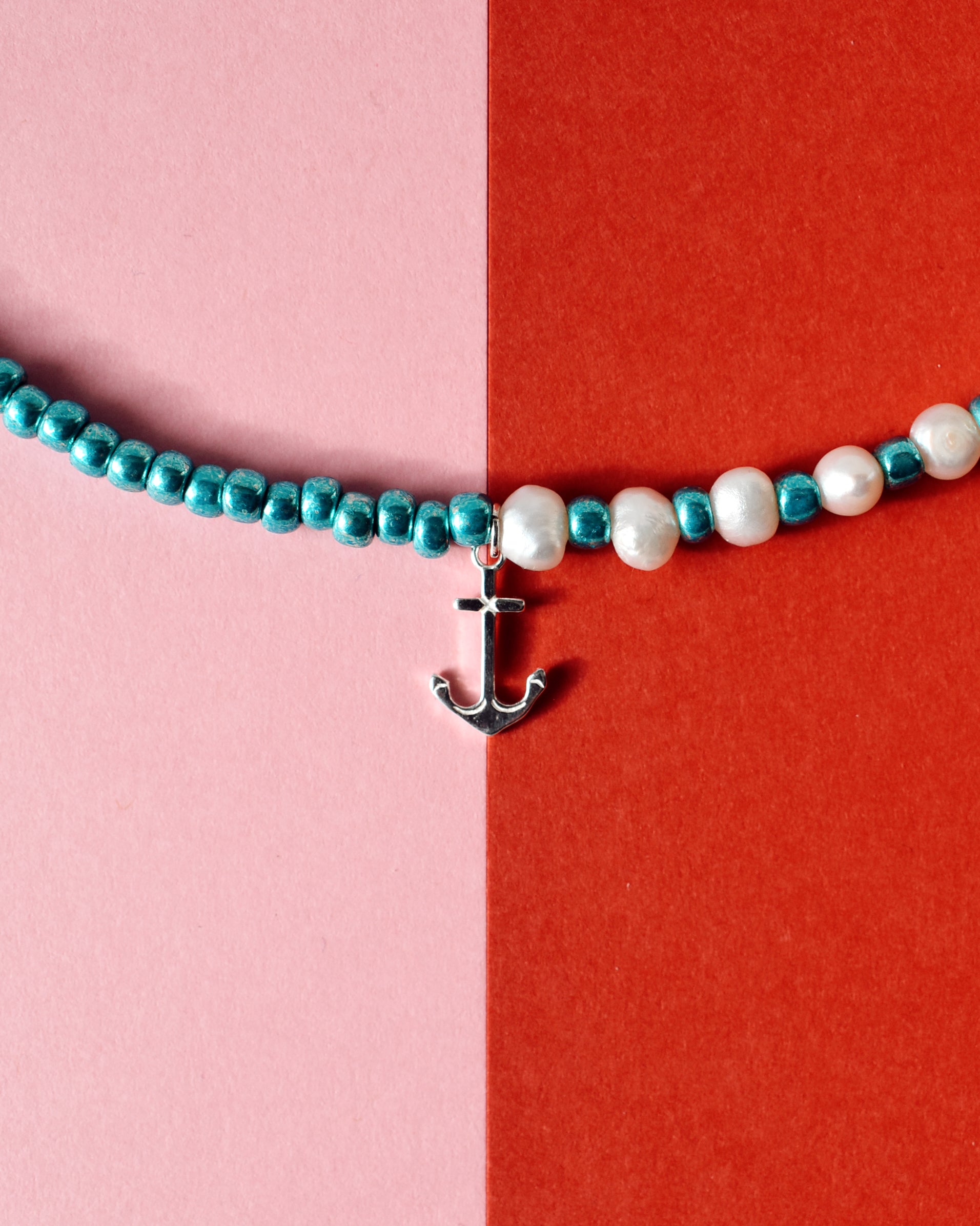 Turquoise 'Half & Half' Freshwater Pearl Necklace