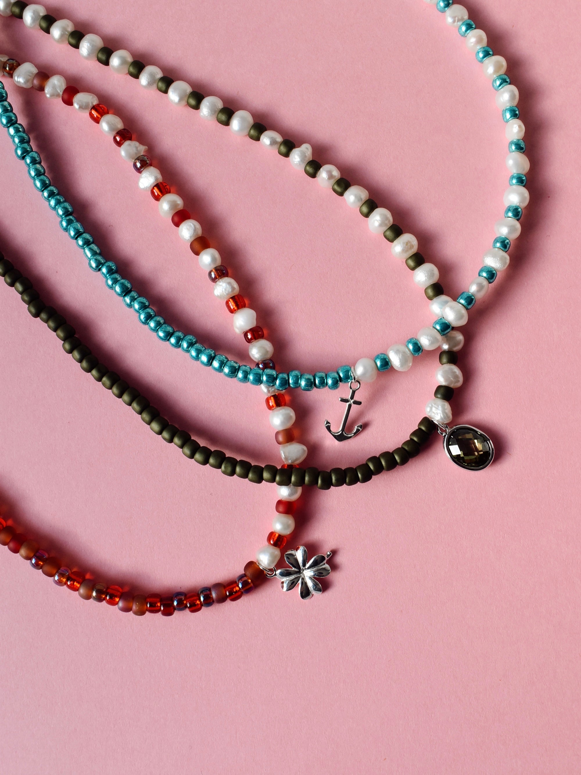 Turquoise 'Half & Half' Freshwater Pearl Necklace