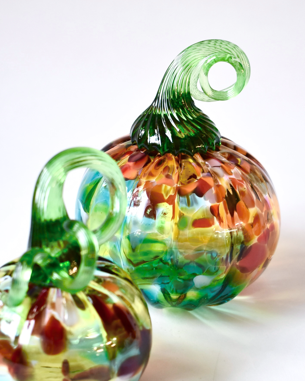 Vibrant Confetti Blown Glass Pumpkin (M)