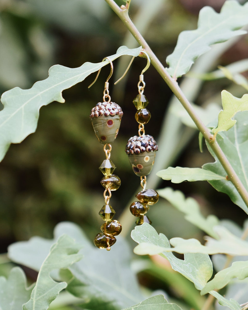 'Among the Oaks' Acorn Drop Earrings