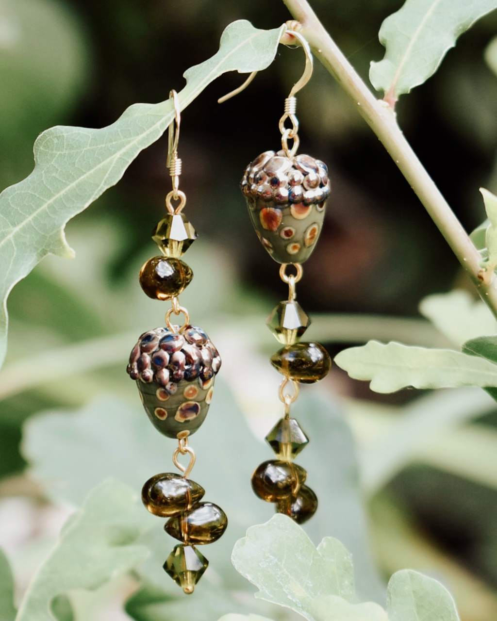 'Among the Oaks' Acorn Drop Earrings