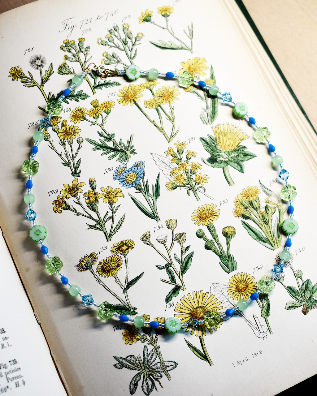 'Wildflower' Green Bead Necklace