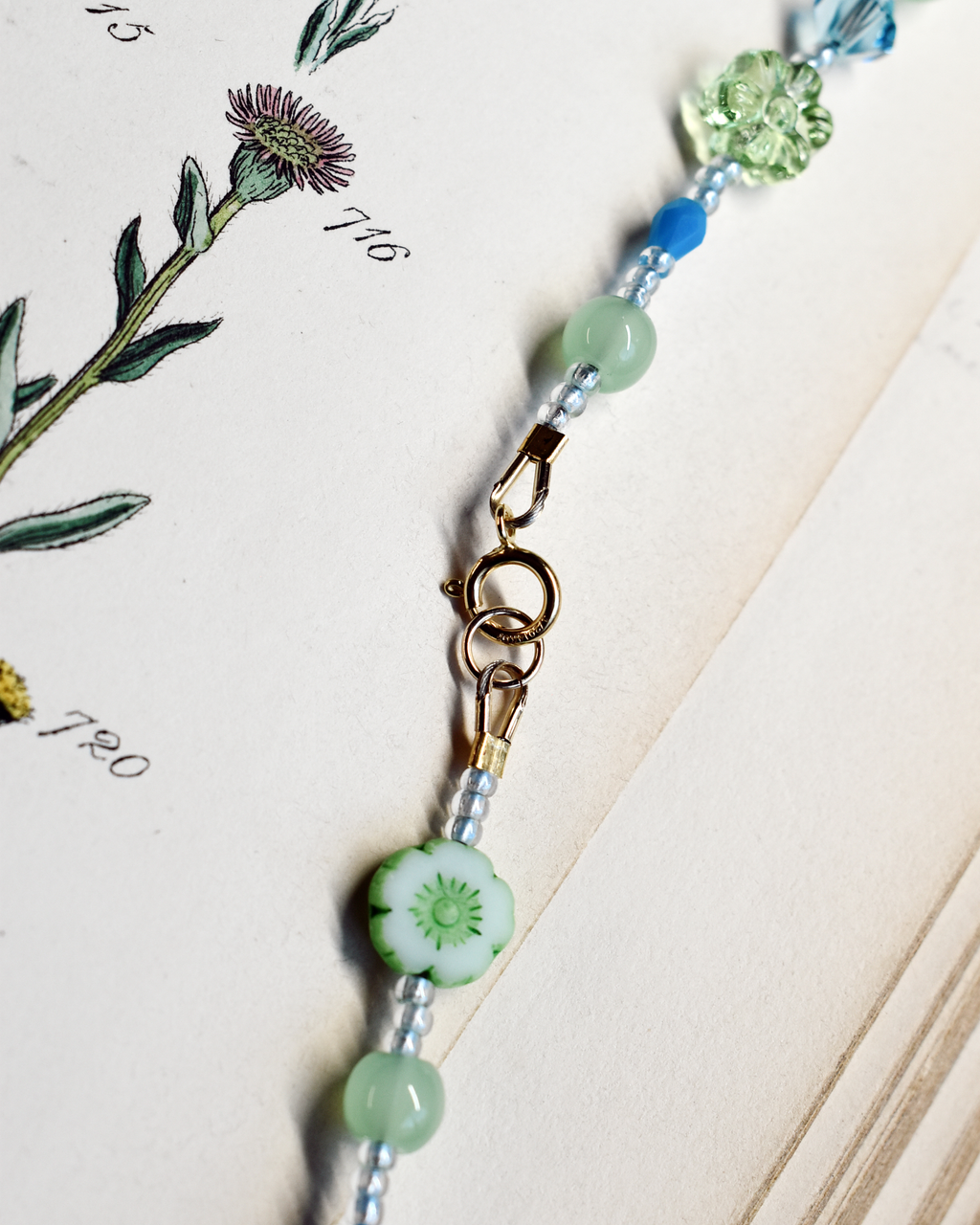 'Wildflower' Green Bead Necklace