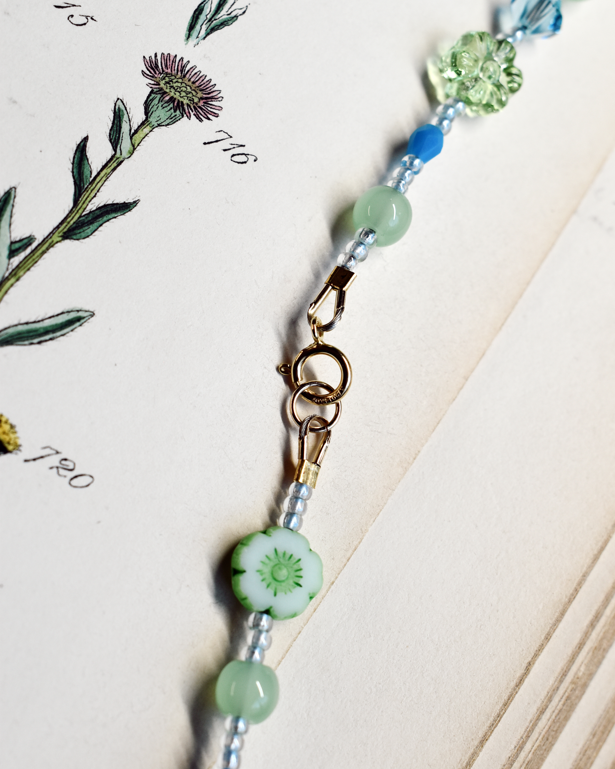 'Wildflower' Green Bead Necklace